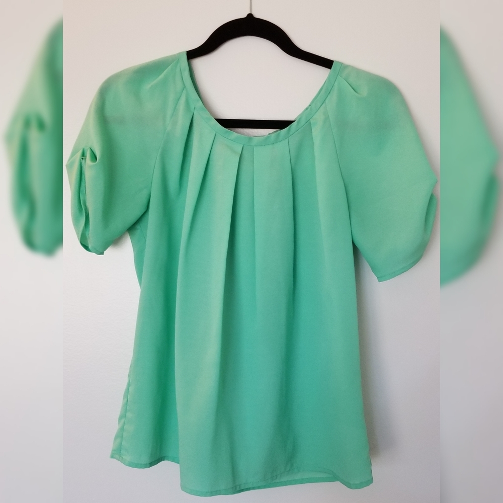 LAST CALL! Mint Green Bowtie Blouse